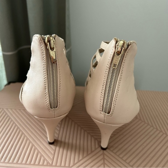 Lilley Cream Cage Heels Gladiator Sandal Tan Open Toe Casual Cocktail Neutral - Picture 12 of 14